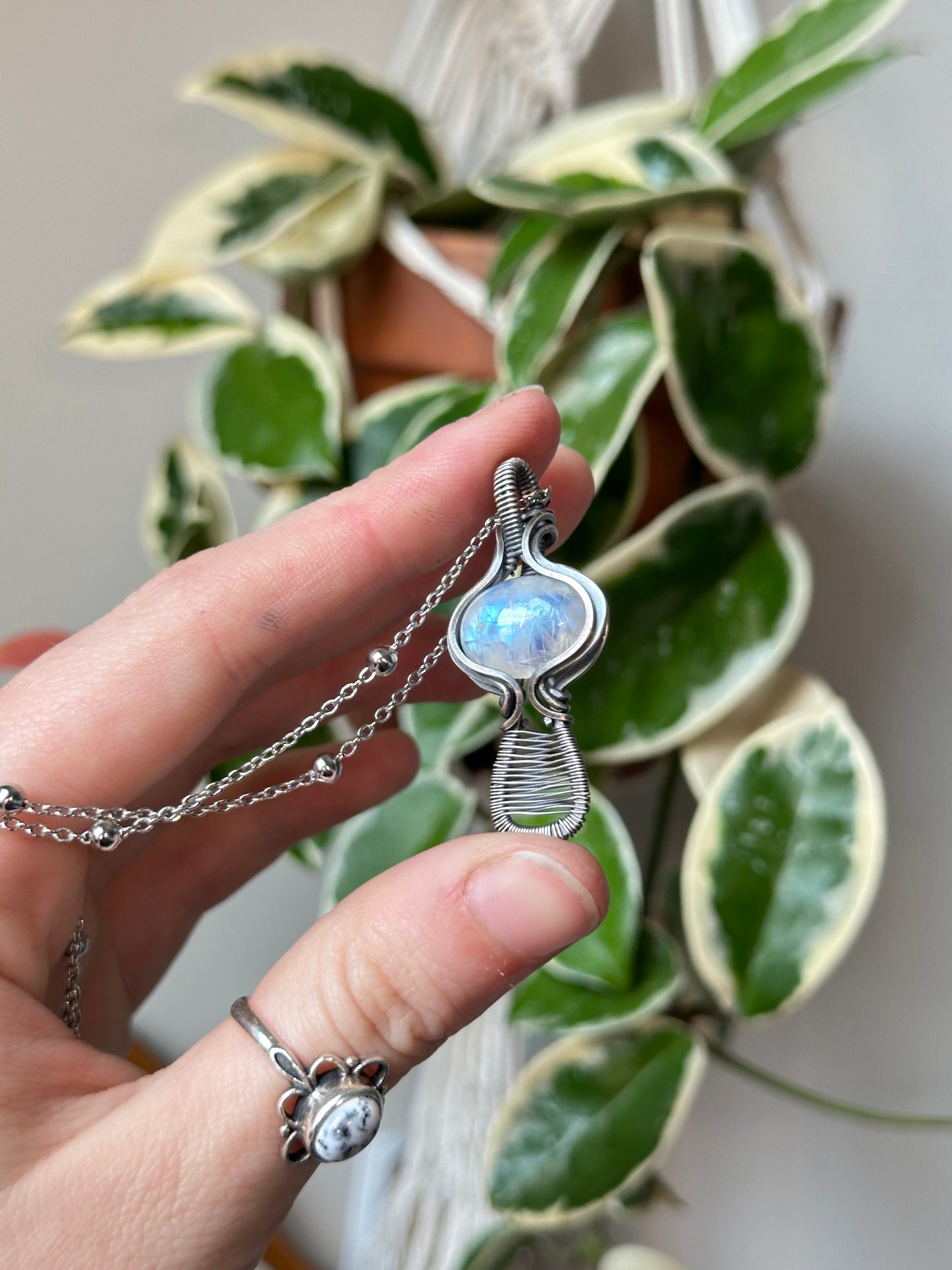 Moonstone Mushroom Pendant