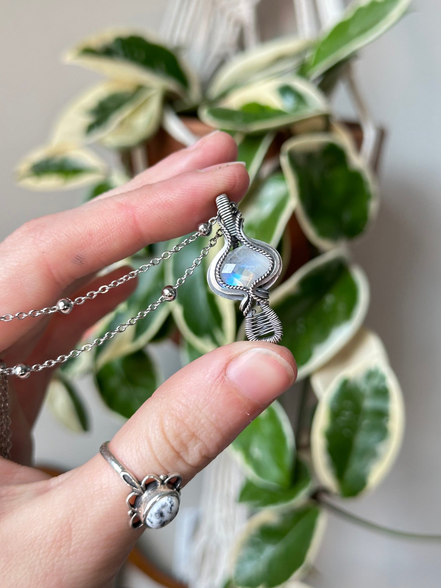 Mini Moonstone Mushroom Pendant