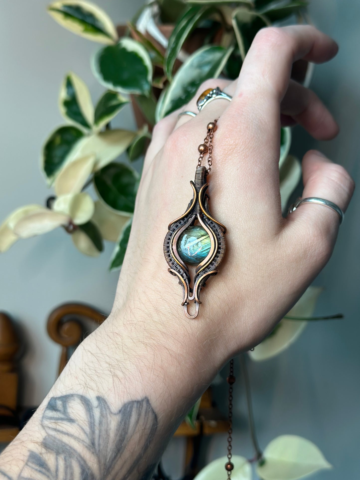 Labradorite Elixir Bottle Pendant