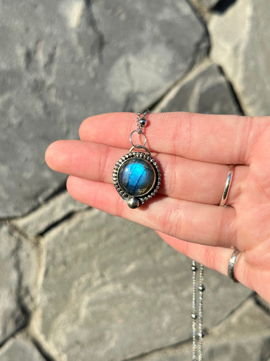 Blue Labradorite Amulet