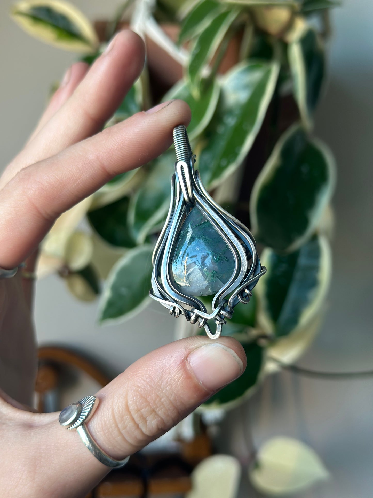 Moss Agate in Sterling Silver