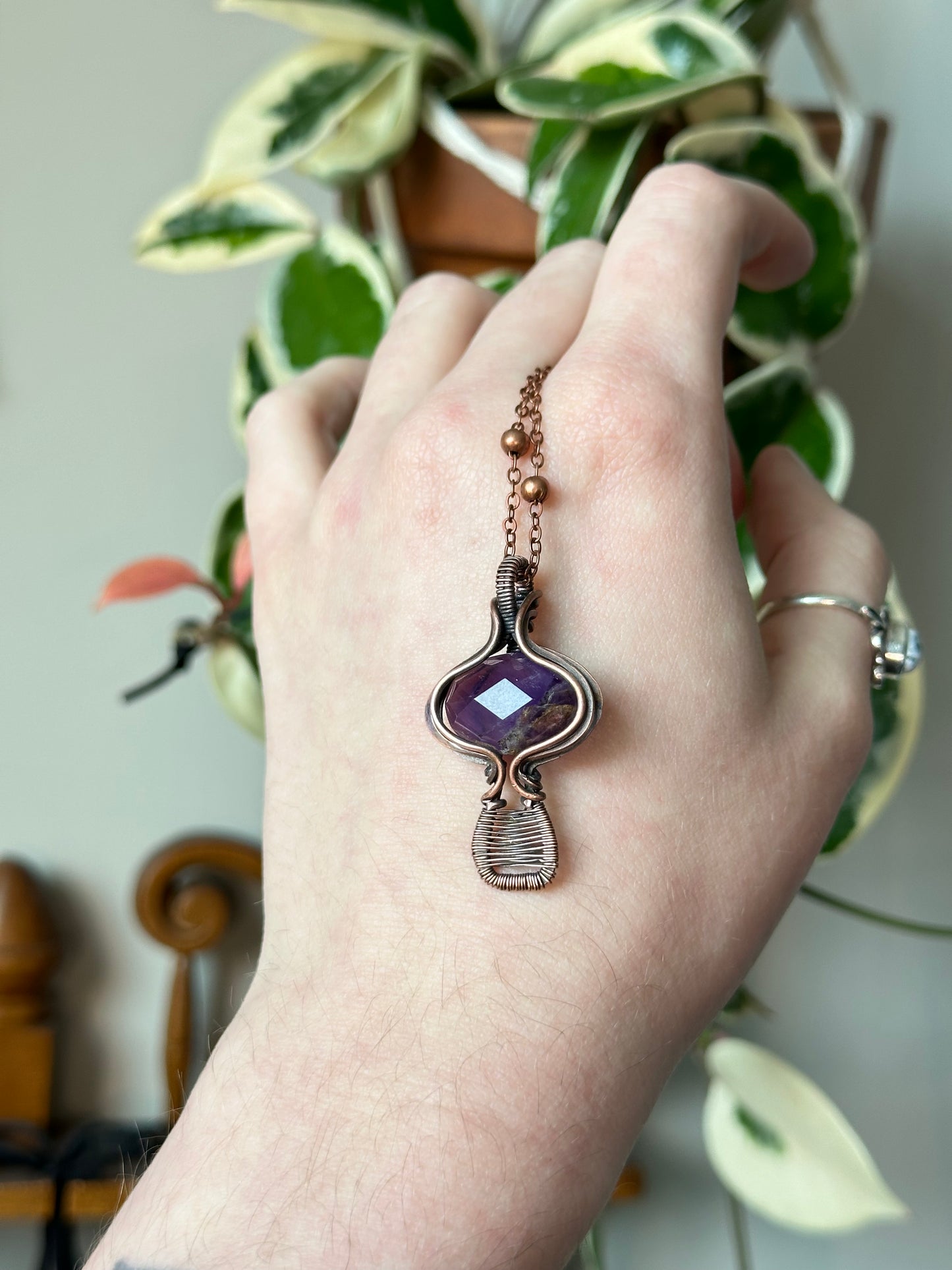 Amethyst Mushroom Pendant