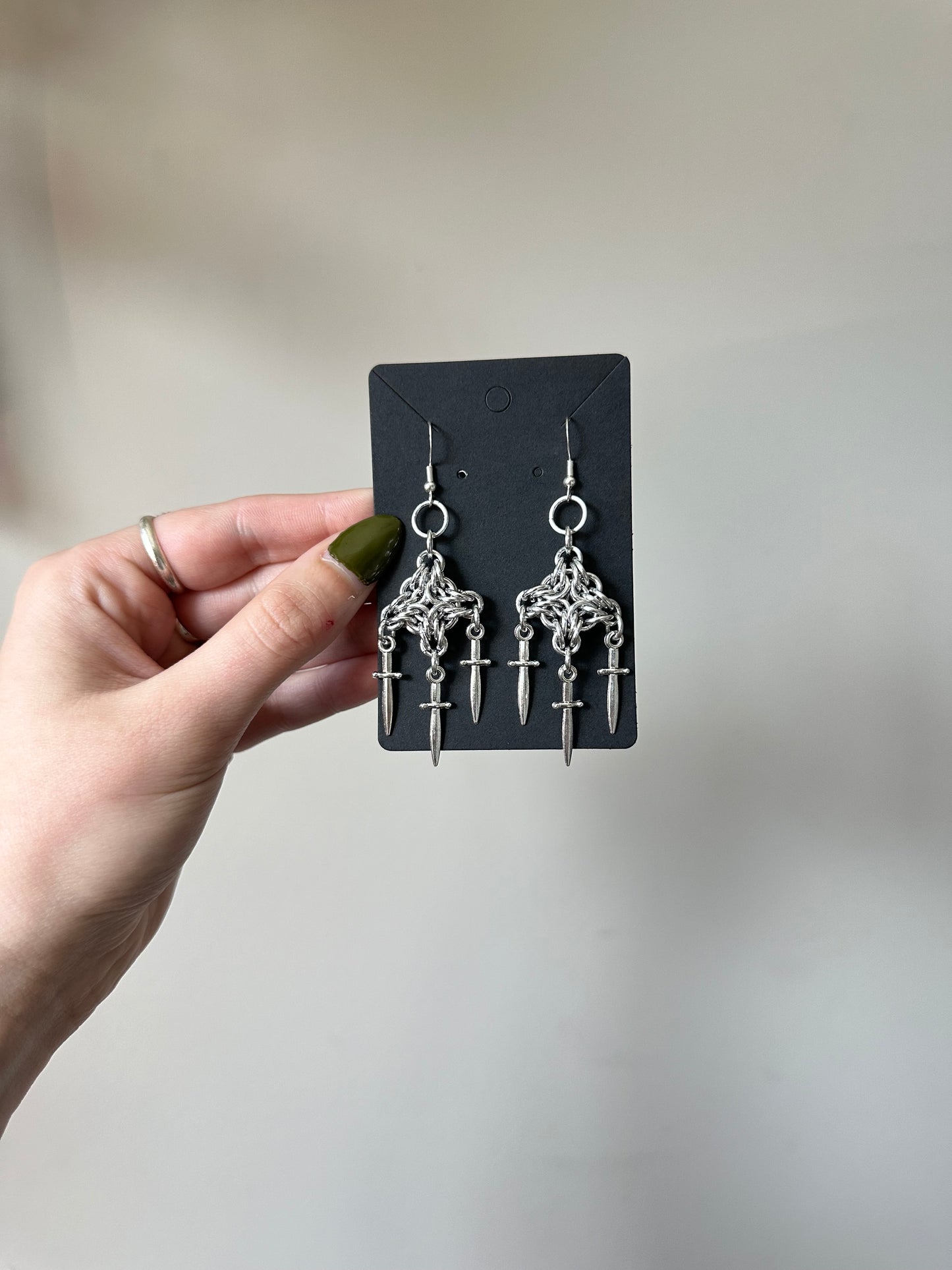 Byzantine Diamond Dagger Earrings