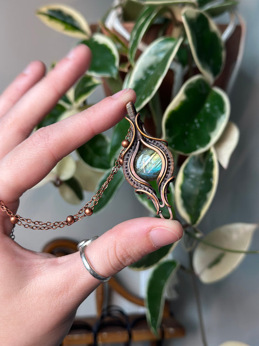 Labradorite Elixir Bottle Pendant