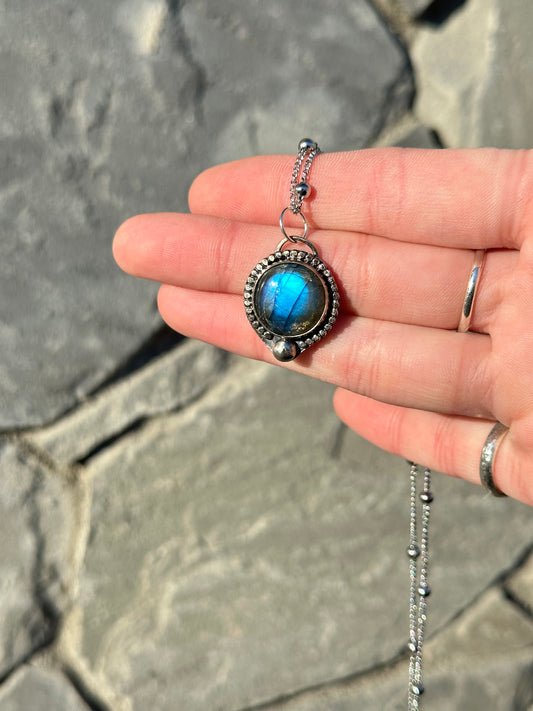 Blue Labradorite Amulet