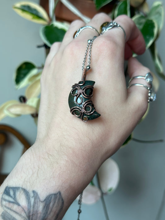 Ocean Jasper Moon Pendant