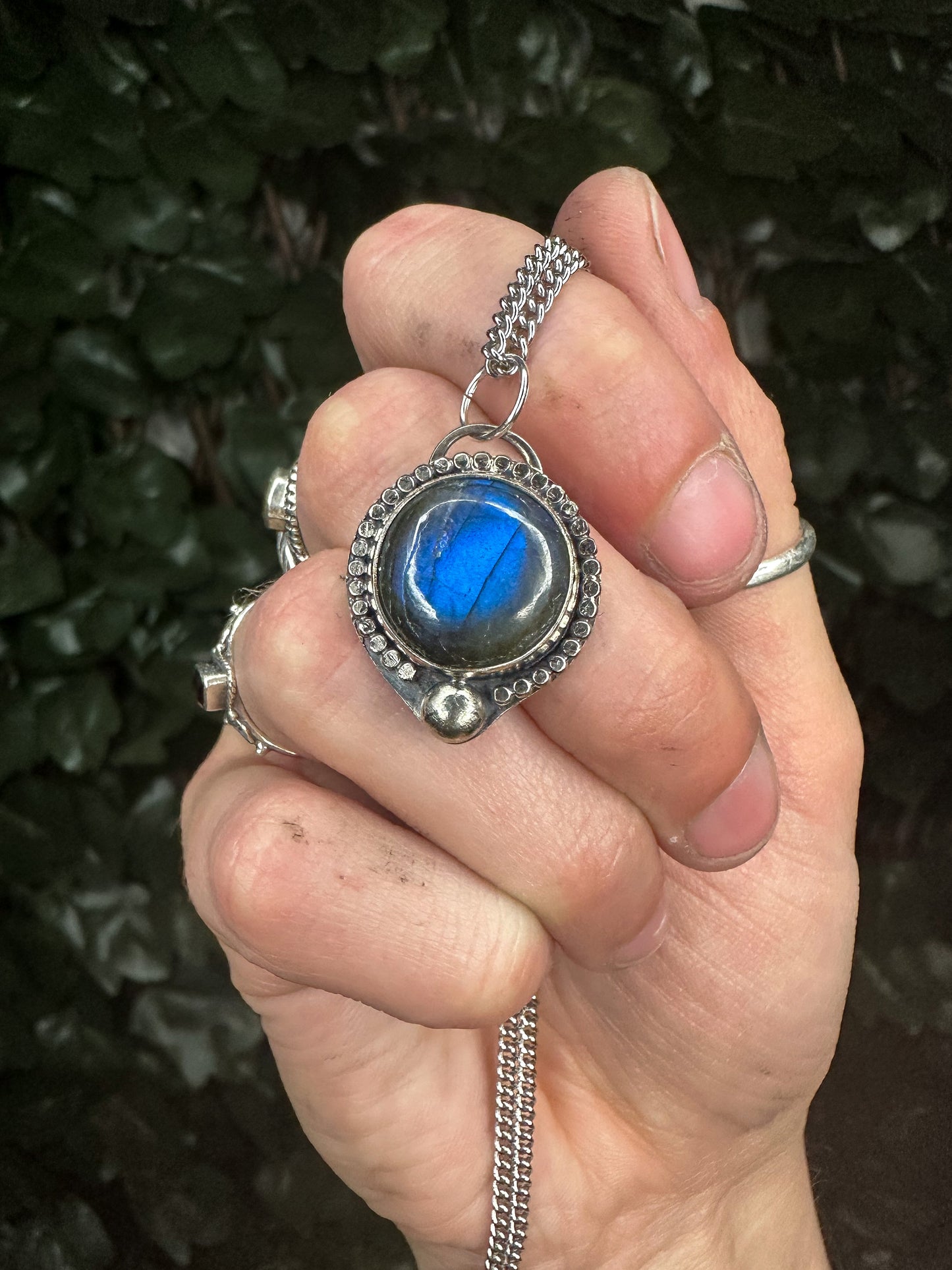 Blue Labradorite Amulet