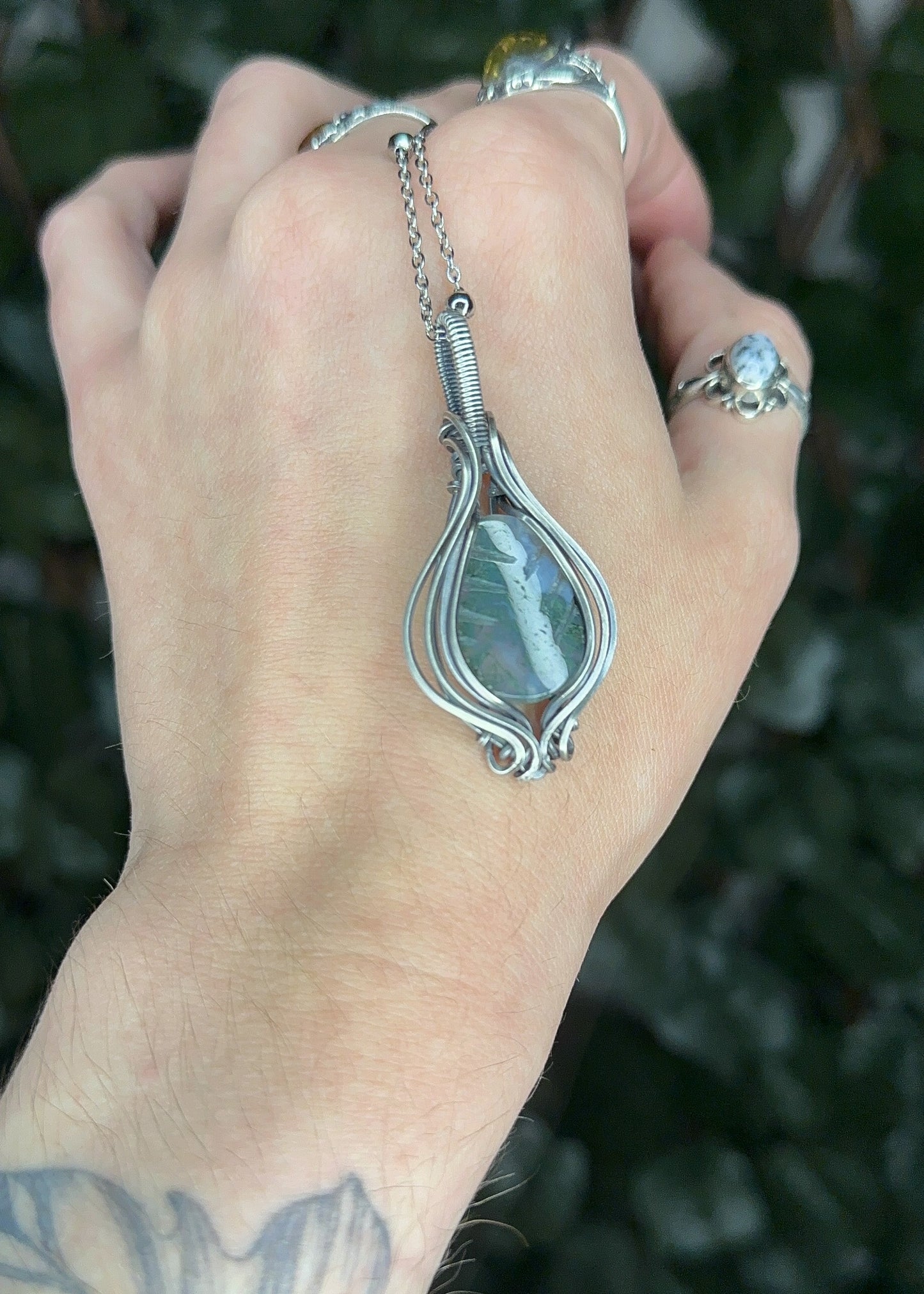 Moss Agate in Sterling Silver