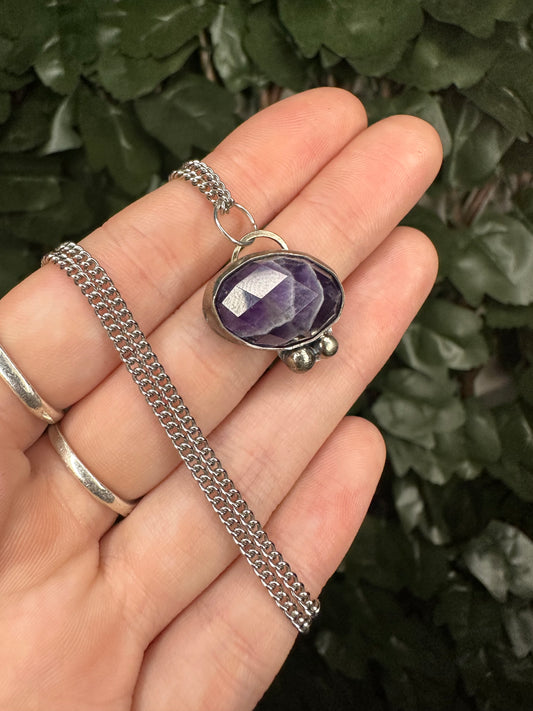 Chevron Amethyst Amulet