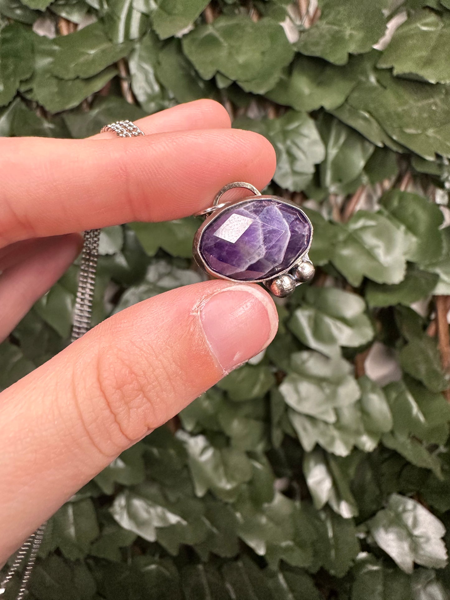 Chevron Amethyst Amulet