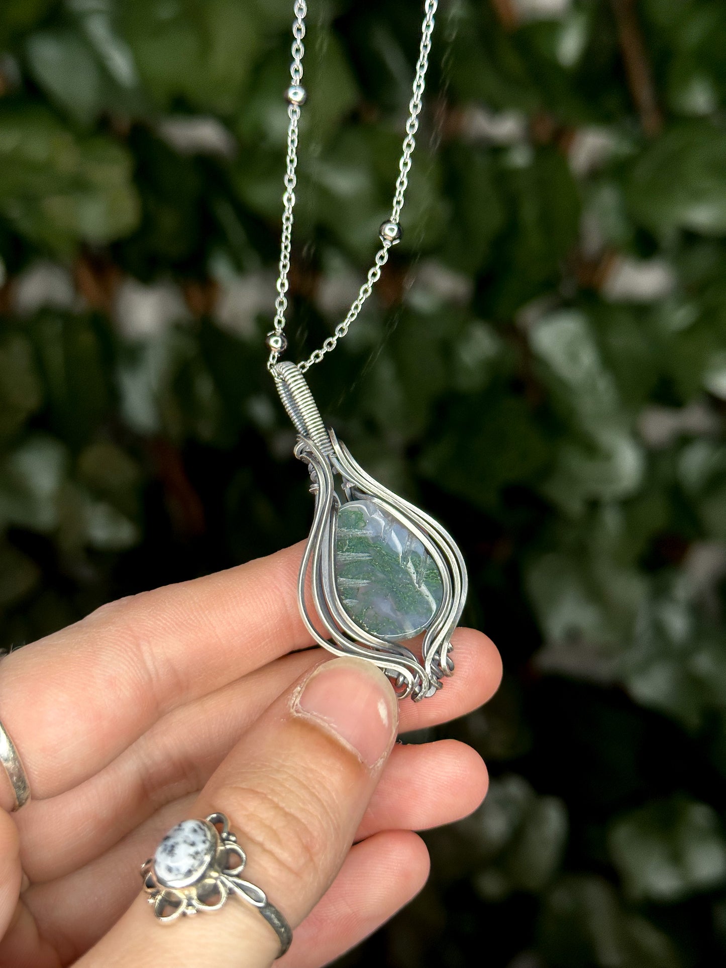 Moss Agate in Sterling Silver