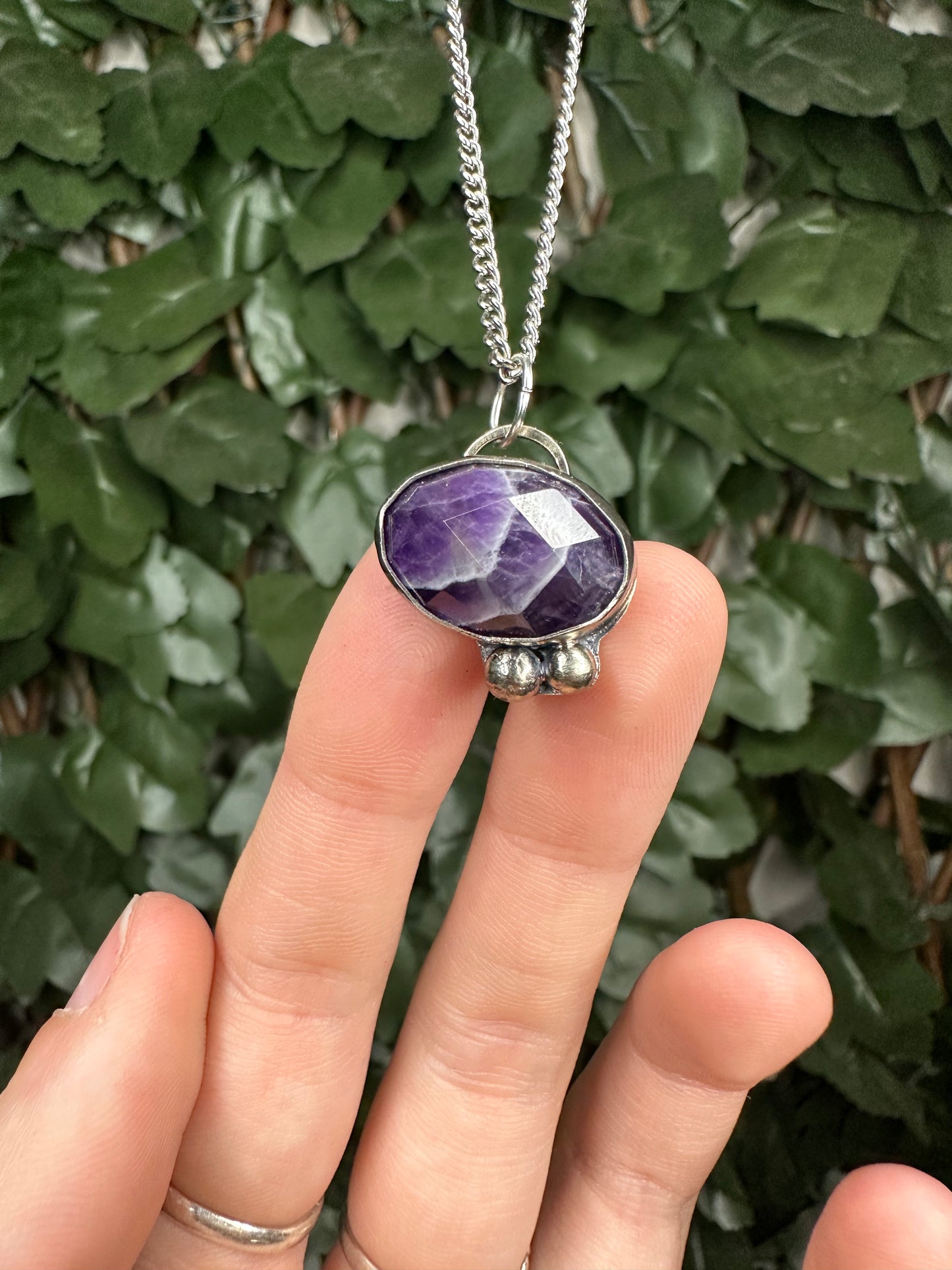 Chevron Amethyst Amulet