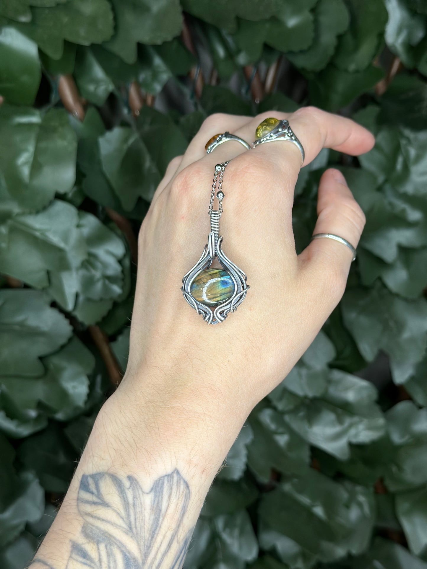 Multi fire Labradorite in Sterling Silver