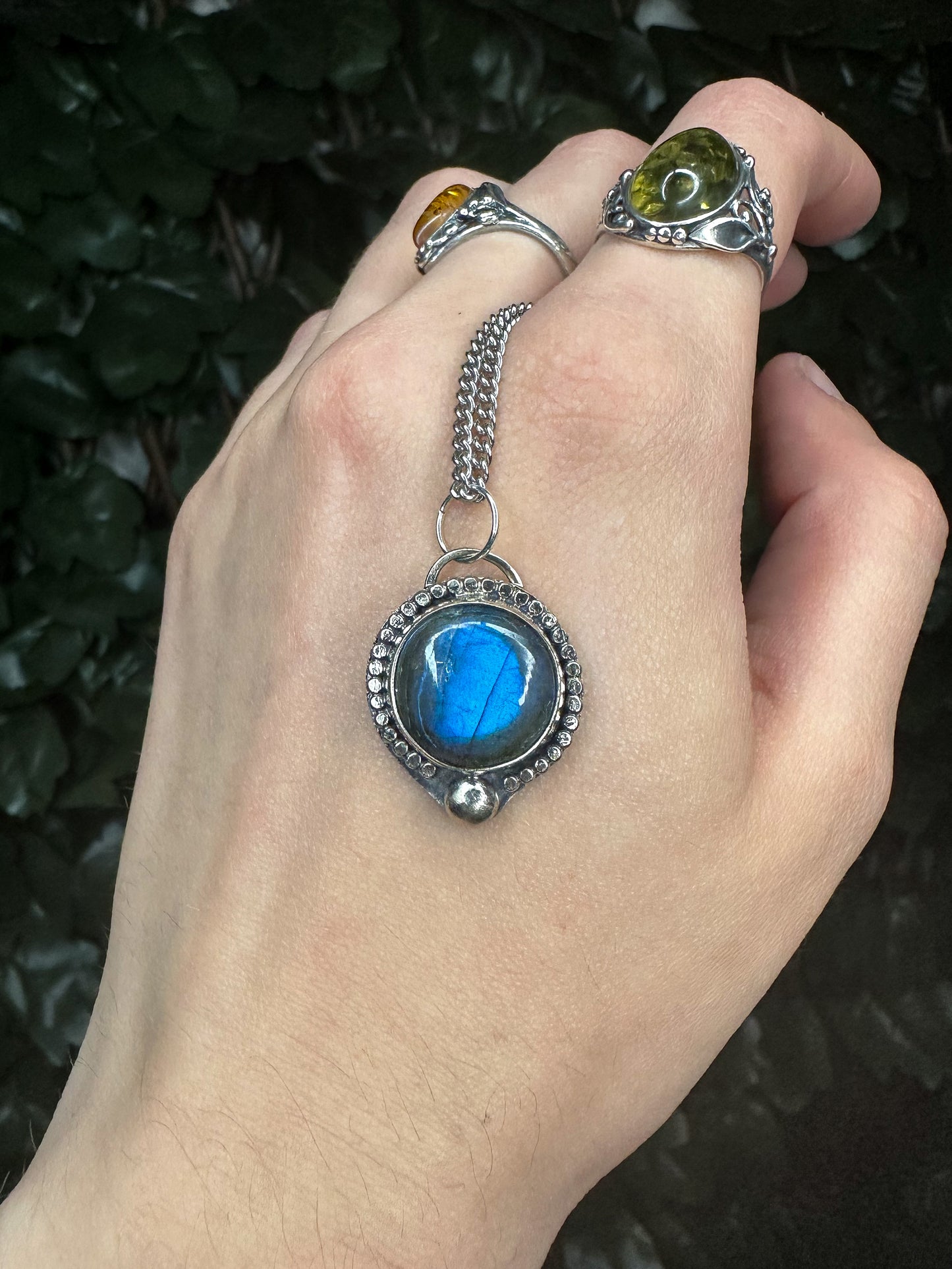 Blue Labradorite Amulet