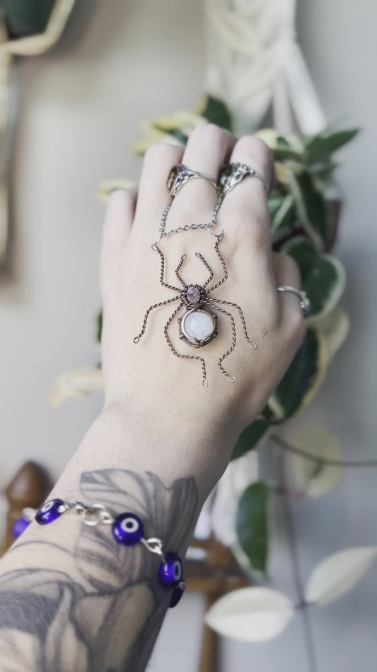 Moonstone Spider Pendant