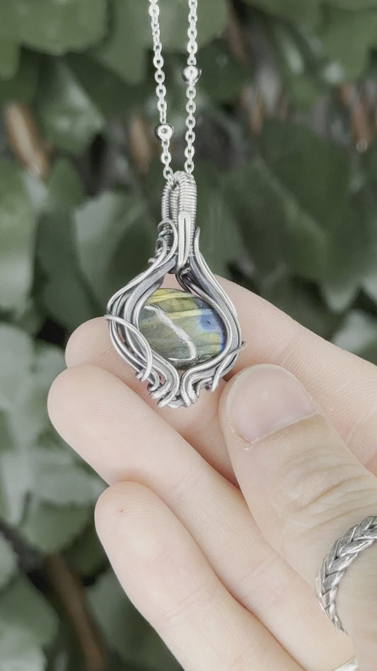 Multi fire Labradorite in Sterling Silver