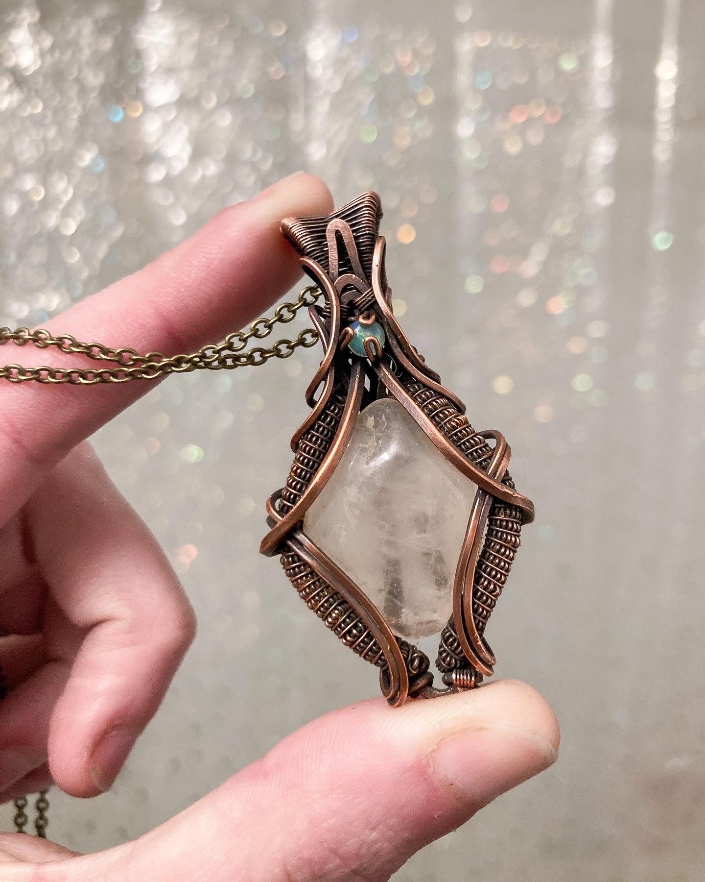 Rose Quartz x Ethiopian Opal Pendant