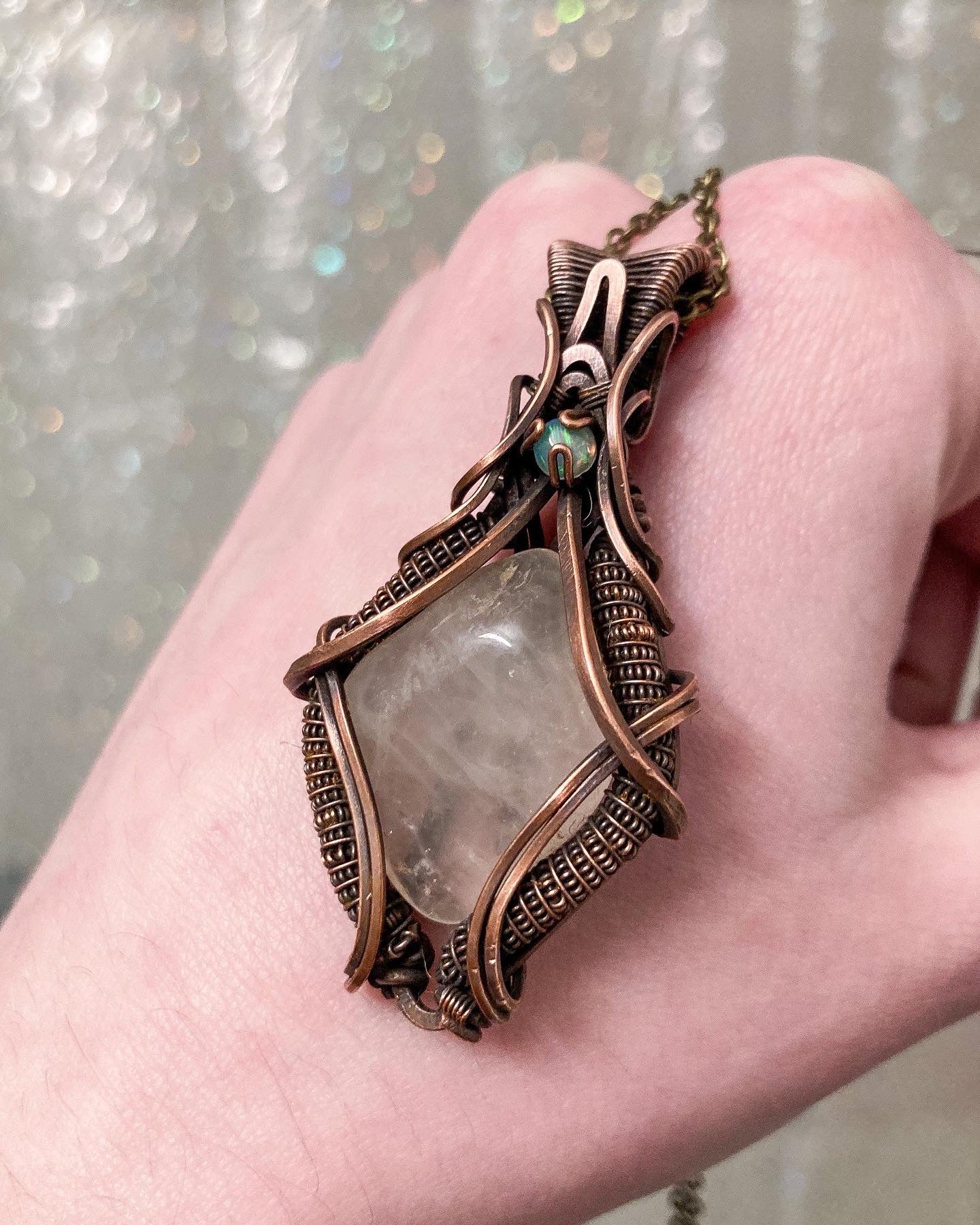 Rose Quartz x Ethiopian Opal Pendant