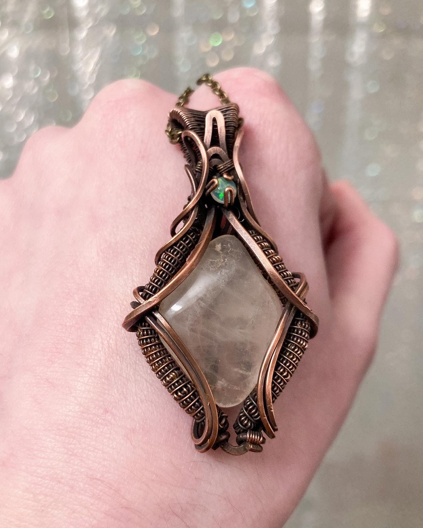 Rose Quartz x Ethiopian Opal Pendant