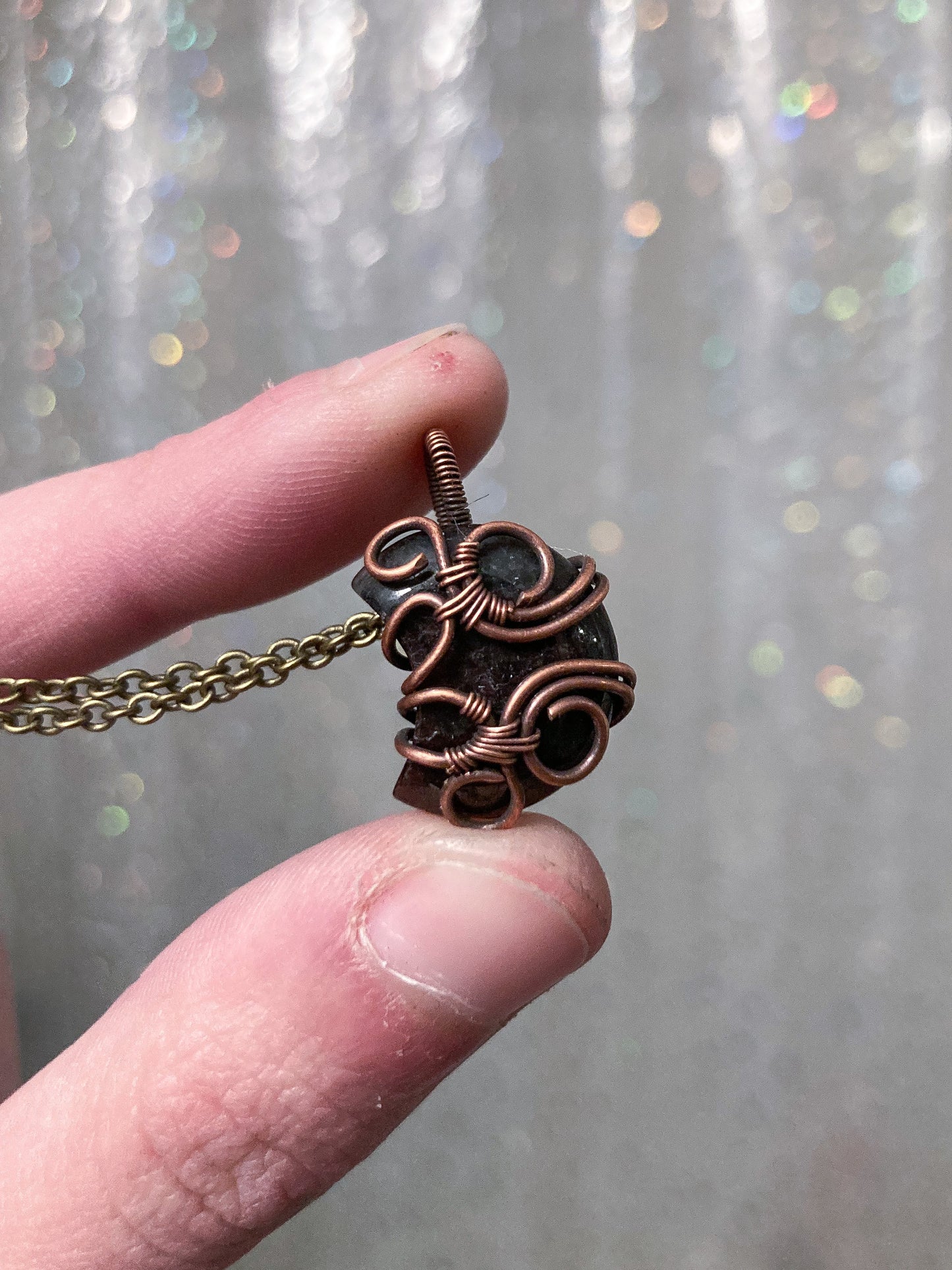 Mini Garnet Crescent Moon